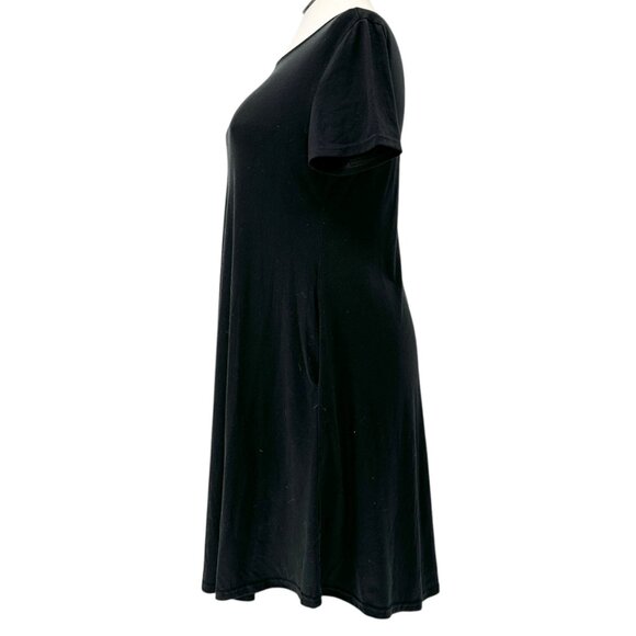 Womens Casual Dress XL A-Line Black SS Pockets Cotton Blend Soft Lightweight - Picture 8 of 8